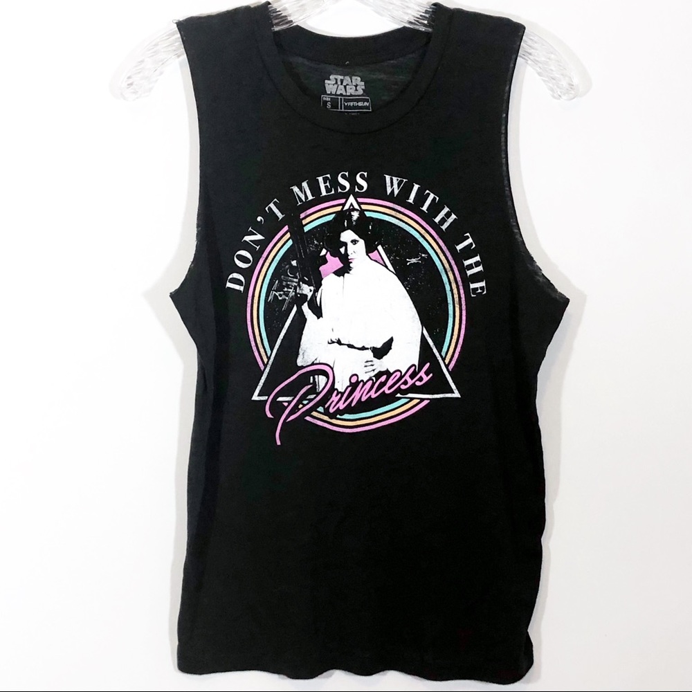 Princess Leia Star Wars sleeveless graphic tee Sm